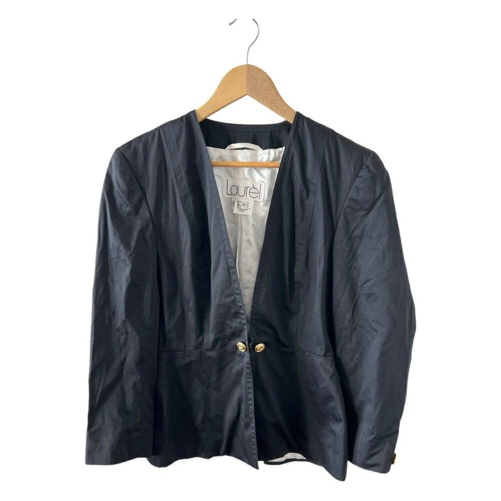 Laurèl Black Blazer Gold Hardware Size 38